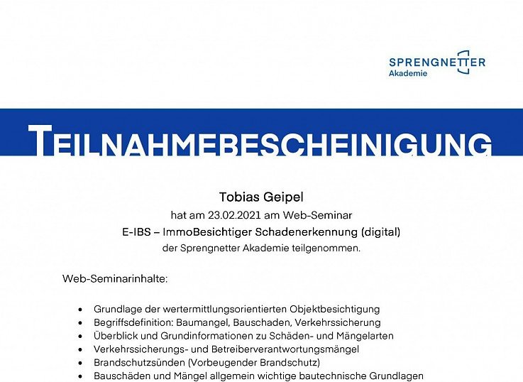 Foto <br/>F�r eine fundierte Wertermittlung ist eine Besichtigung der Immobilie ein unverzichtbares und zwingendes Instrumentarium. Nur durch eine klar strukturierte Aufnahme vor Ort lassen sich wertbestimmende Faktoren ber�cksichtigen, die den Erfolg und damit die nachhaltige Werthaltigkeit einer Immobilie erfassen.<br/>Dabei spielen �weiche Faktoren�