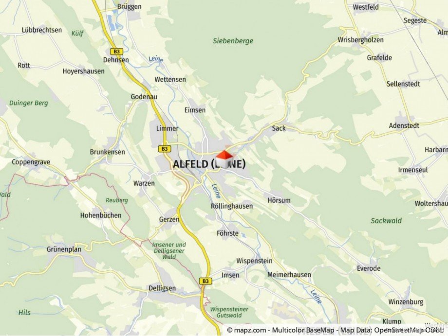 Geolyzer Kartenausschnitt Doppelhaush�lfte Alfeld (Leine)
