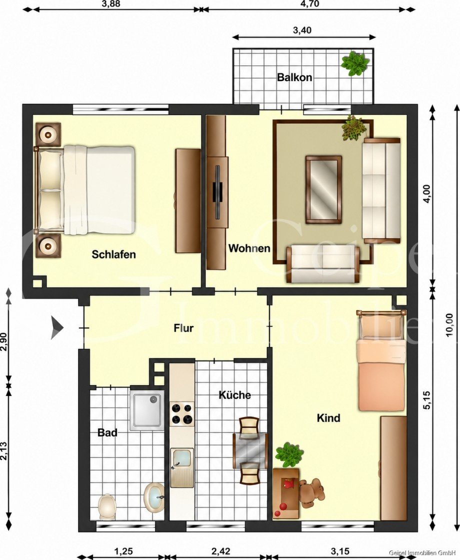 Grundriss Erdgeschosswohnung Alfeld (Leine)