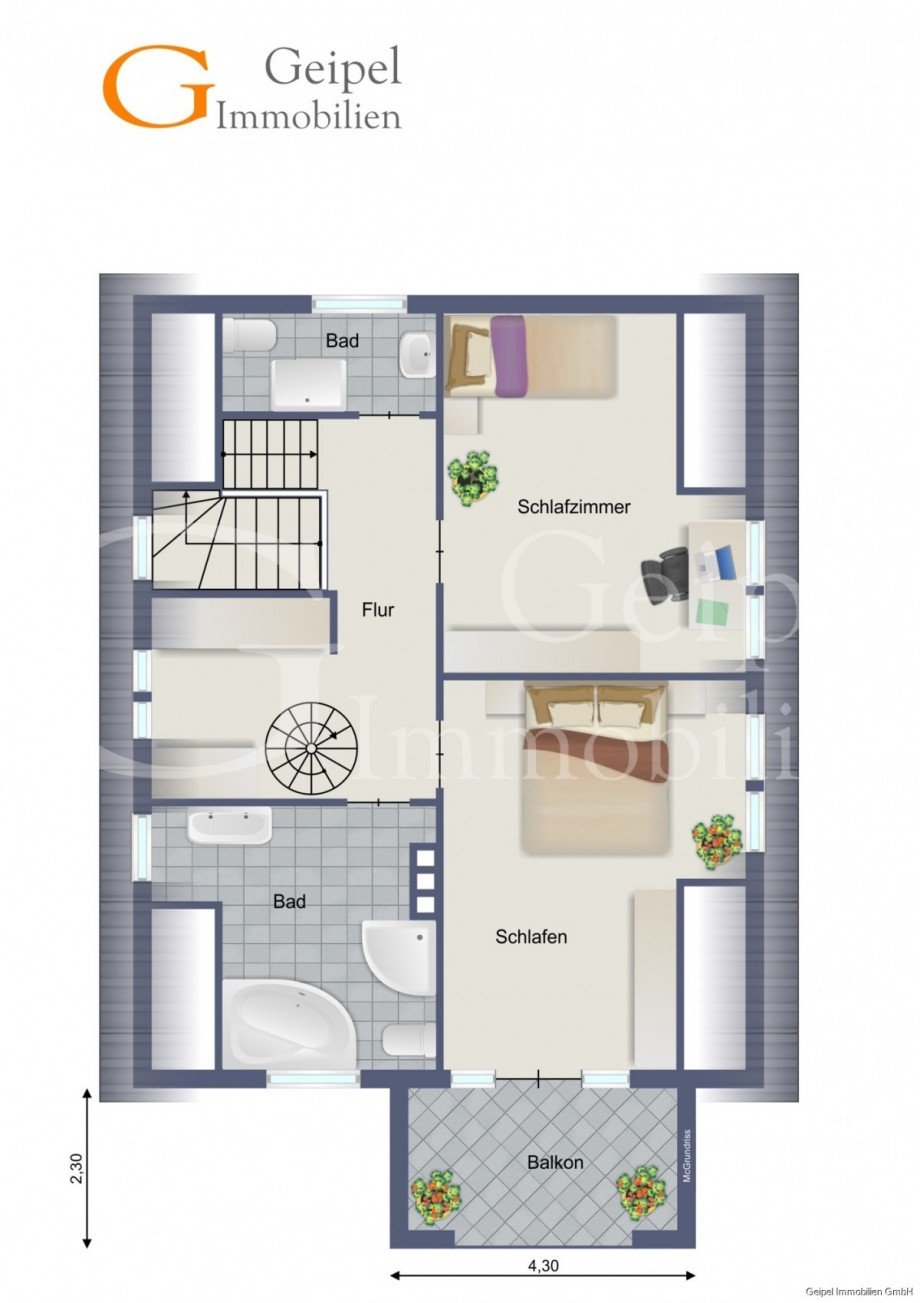 Grundriss Obergeschoss Einfamilienhaus Alfeld